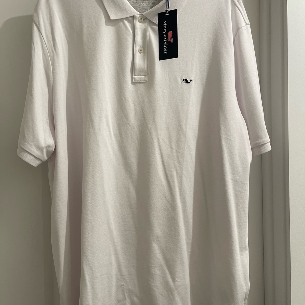 NWT Vineyard Vines Edgartown Pique Polo Men’s Size XXL White Cap Brand New